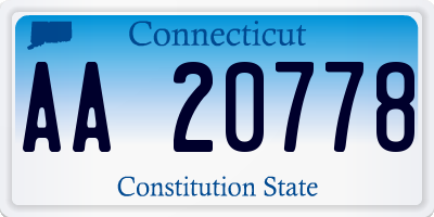 CT license plate AA20778