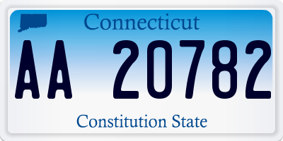 CT license plate AA20782