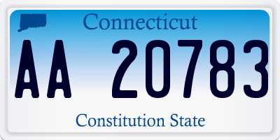 CT license plate AA20783