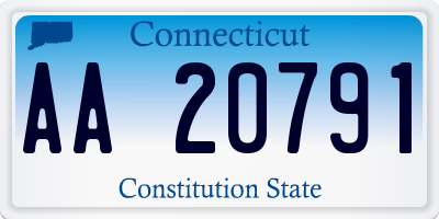CT license plate AA20791