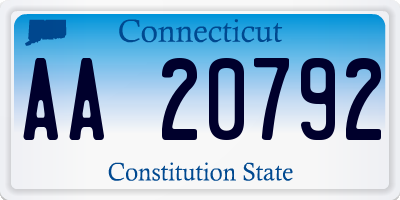 CT license plate AA20792