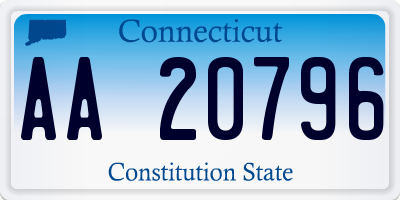 CT license plate AA20796