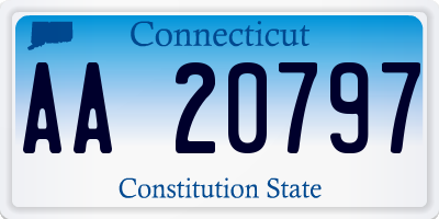 CT license plate AA20797
