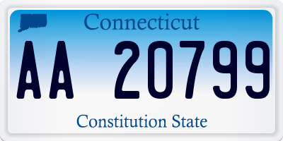 CT license plate AA20799