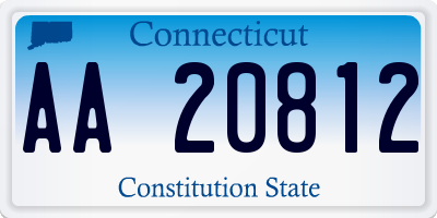 CT license plate AA20812