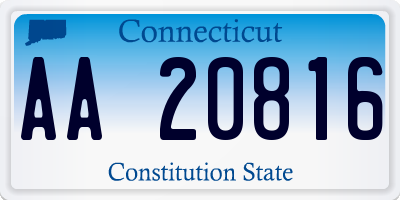 CT license plate AA20816