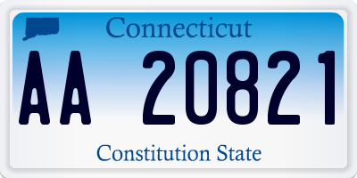 CT license plate AA20821