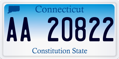CT license plate AA20822