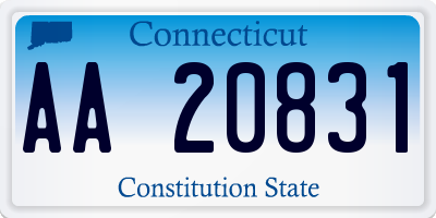 CT license plate AA20831