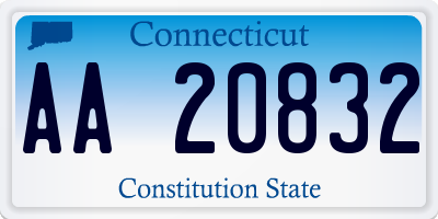 CT license plate AA20832