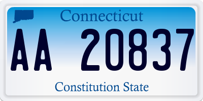 CT license plate AA20837