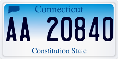 CT license plate AA20840
