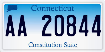 CT license plate AA20844