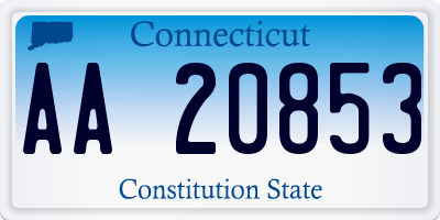 CT license plate AA20853