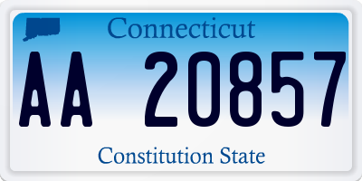 CT license plate AA20857