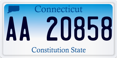 CT license plate AA20858