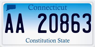 CT license plate AA20863