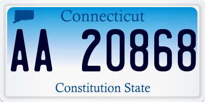 CT license plate AA20868