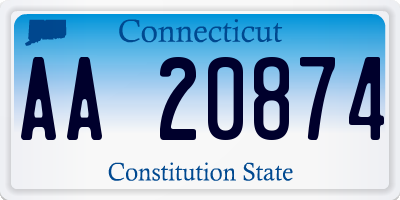 CT license plate AA20874