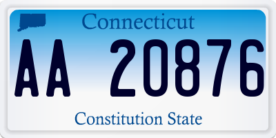 CT license plate AA20876