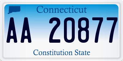 CT license plate AA20877