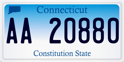 CT license plate AA20880