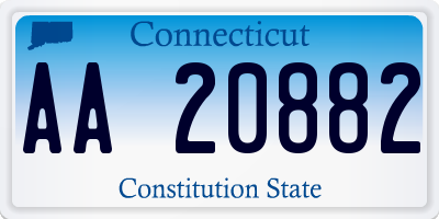 CT license plate AA20882