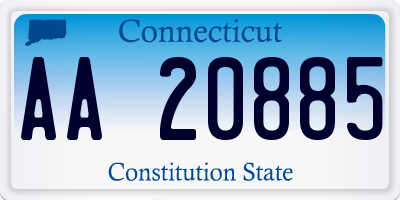 CT license plate AA20885