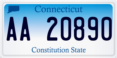 CT license plate AA20890