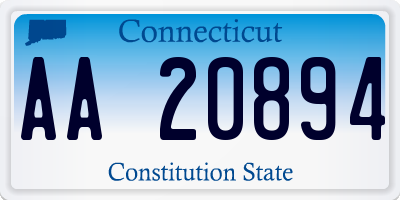 CT license plate AA20894