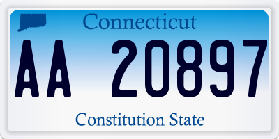 CT license plate AA20897