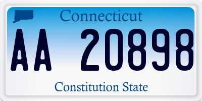 CT license plate AA20898