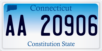 CT license plate AA20906