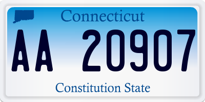 CT license plate AA20907
