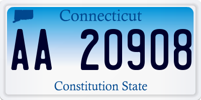 CT license plate AA20908