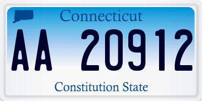 CT license plate AA20912