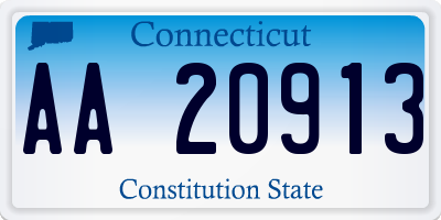CT license plate AA20913