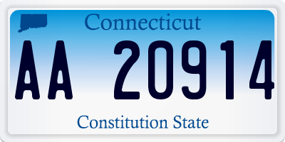 CT license plate AA20914
