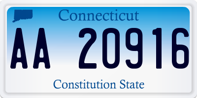 CT license plate AA20916