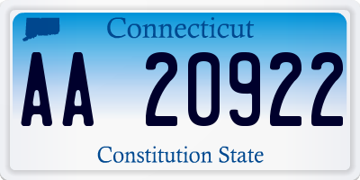 CT license plate AA20922
