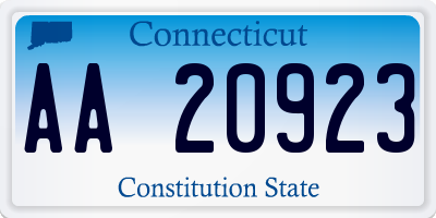 CT license plate AA20923
