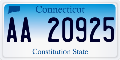 CT license plate AA20925