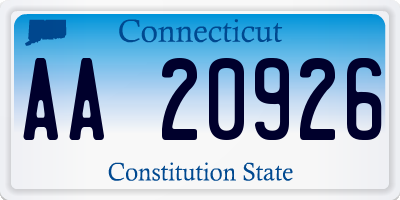 CT license plate AA20926