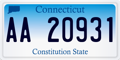 CT license plate AA20931