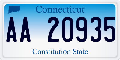 CT license plate AA20935