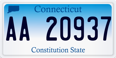 CT license plate AA20937