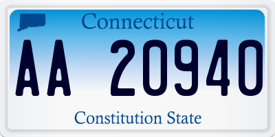 CT license plate AA20940