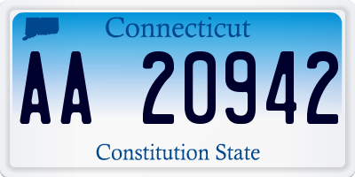 CT license plate AA20942