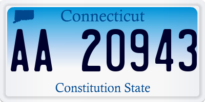CT license plate AA20943