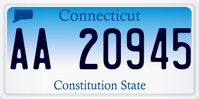 CT license plate AA20945